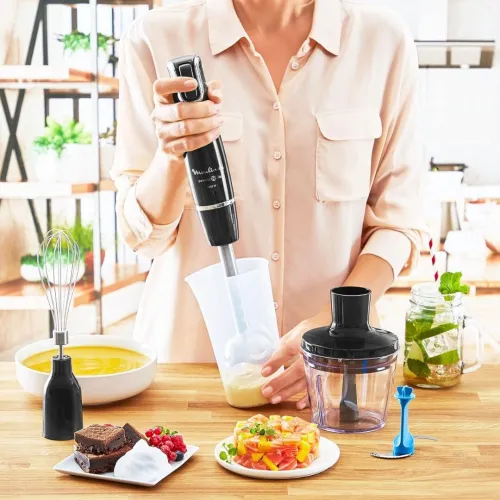 Bras Mixeur Plongeant Moulinex Infiniyforce 4 Accessoires 1000W et 4 Lames Avec Hachoir et Ice Crush