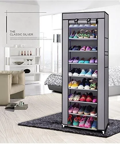 Porte Chaussures 9 étages - Armoire De Rangement pour Chaussures 60 X 30 X 160 Cm