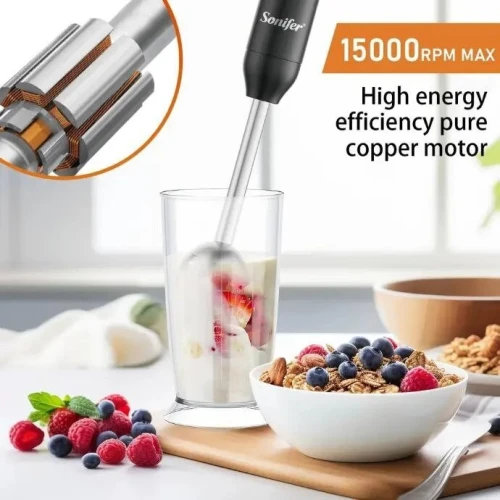 Bras Mixeur Plongeant Sonifer 3EN1 Inox 300W Avec Fouet Et Verre Doseur 700ml - خلاط يدوي