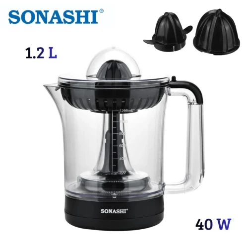 Presse Agrumes Électrique Sonashi 1.2 L Double Cônes 40W Rotation Bidirectionnelle - عصارة كهربائية