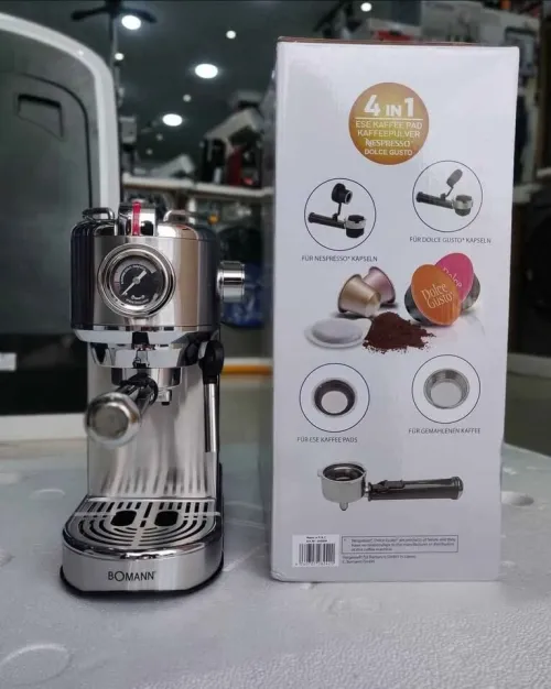 Machine A Café A Bras 4 EN 1 BOMANN 1450 W 19 Bars Inox - ماكينة قهوة 4 في 1