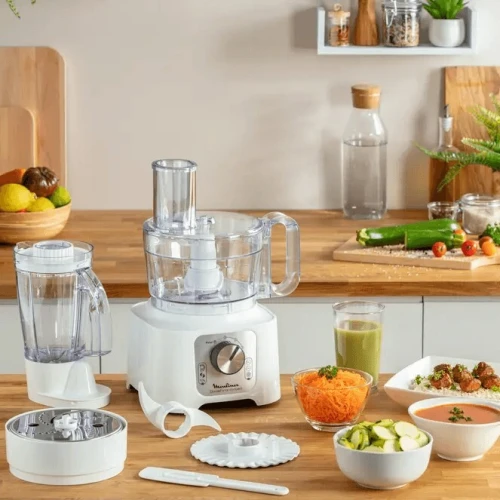 Robot Multifonction 800W 2.2L Moulinex DoubleForce Compact - 25 Fonctions avec 7 Accessoires - روبوت مطبخ متعدد الوظائف