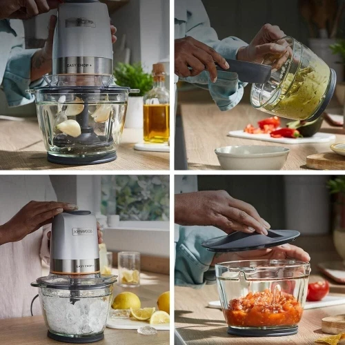 Hachoir KENWOOD 500W 2 Vitesses Avec Bol En Verre 600Ml et 4 Lames - Foction Ice Crush - EASY CHOP+