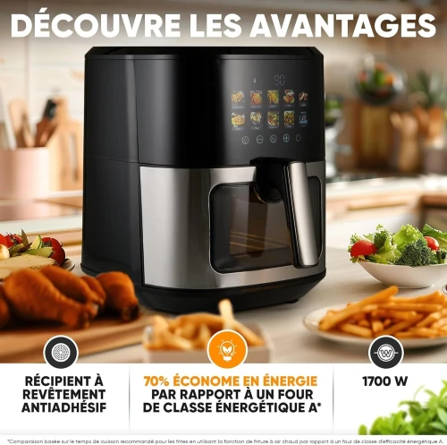 Friteuse Air Fryer sans huile 6.5L 1700W Avec Minuterie Proficook - مقلاة هوائية