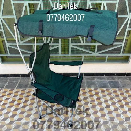 Chaise Pliante avec Pare-soleil Intégré et Porte Gobelet pour Plage Camping Bivouac Trés Solide