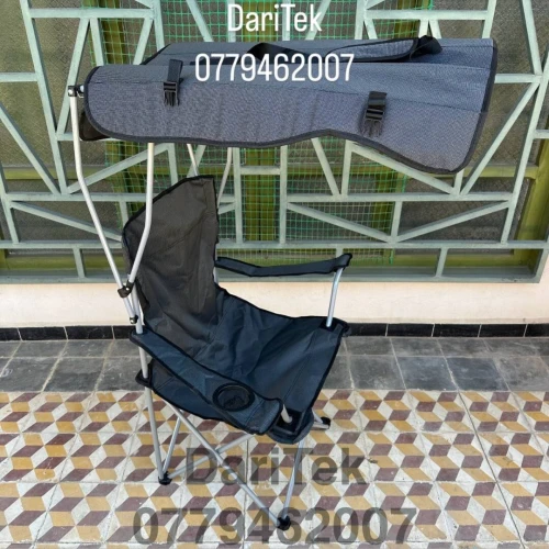 Chaise Pliante avec Pare-soleil Intégré et Porte Gobelet pour Plage Camping Bivouac Trés Solide