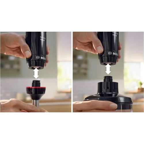 Bras Mixeur Plongeant BOSCH 4en1 Inox 1000W Avec Hachoir, Fouet, Verre Doseur - ErgoMaster Series 4