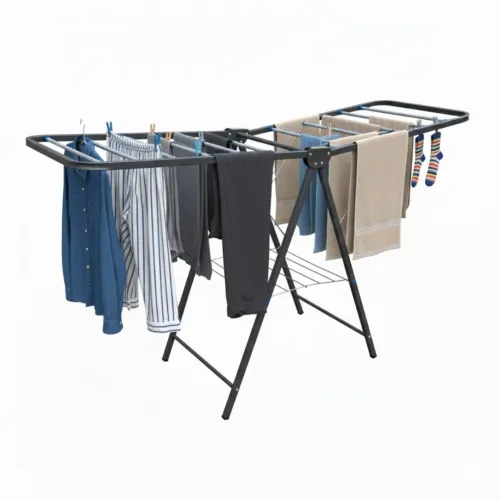 Sèche Linge Pliable à Deux Niveaux En Métal Dur pour vetements - Intérieur Et Extérieur