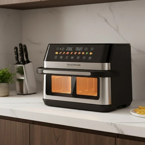 Friteuse Air Fryer TRUSTMANN Double Bacs 12L 2200W À Air Chaud - 10 Programmes Tactile Double zone