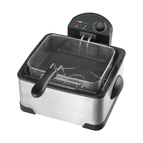  Friteuse Double a Huile avec 3 paniers - 4 Litres 2000W En Inox Clatronic قلاية كهربائية بالزيت
