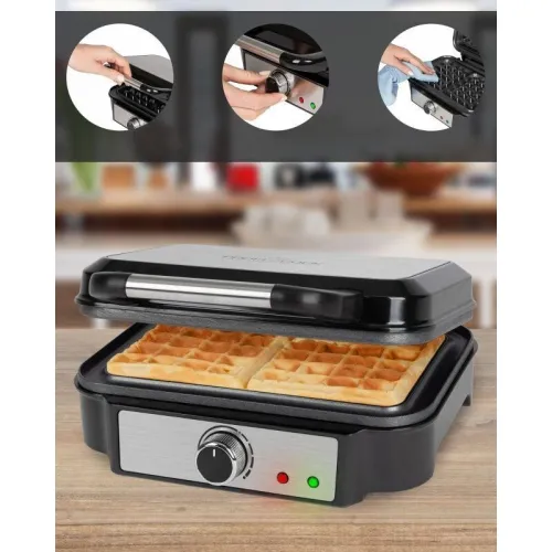 Gaufrier Proficook pour 2 Gaufres 1000W Inox - Machine a Gaufres - PCWA1240