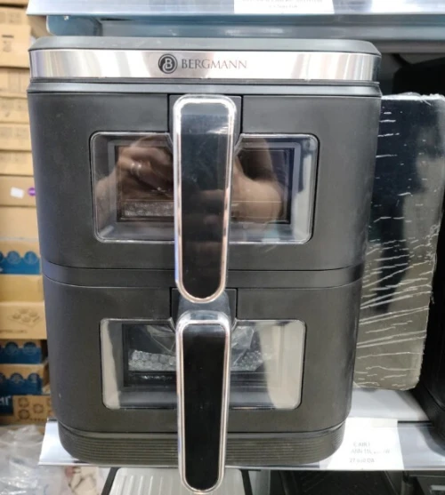 Friteuse Air Fryer Sans Huile 11 Litres 2800W Double Bac Vertical Avec Fenêtre - BERGMANN