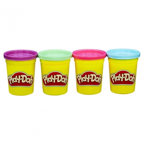 Play Doh Pack de 4 Pots Recharge de Pate à Modeler pour Enfants