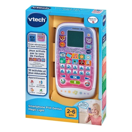 Smartphone VTech P'tit Genius Magic Light - Téléphone éducatif interactif Cadeau pour enfants