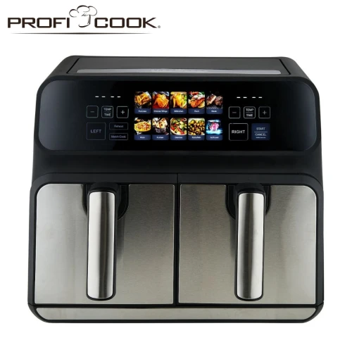 Friteuse Air Fryer sans huile 8L 2200W Double Tiroirs Avec Minuterie Proficook - مقلاة هوائية