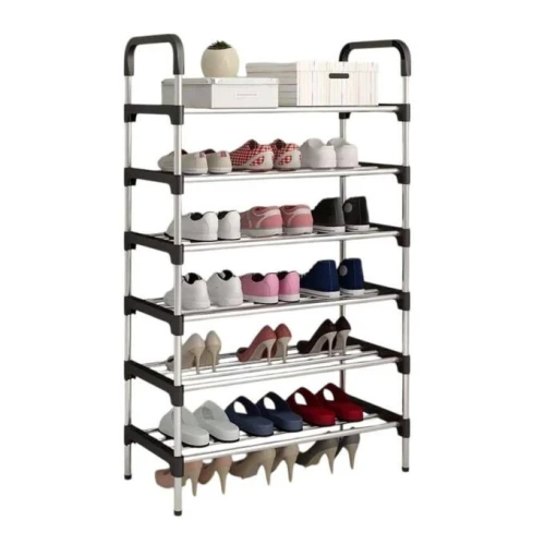 Porte Chaussures 6 Étages - Armoire et étagers Chaussures Avec Tubes Métalliques رفوف ترتيب الاحذية