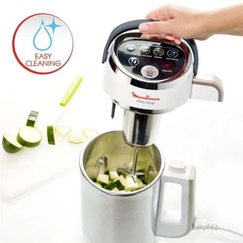 Blender Mixeur À Soupe Chauffant Moulinex Easy Soup 1000W 1.2L avec 5 Programmes INOX