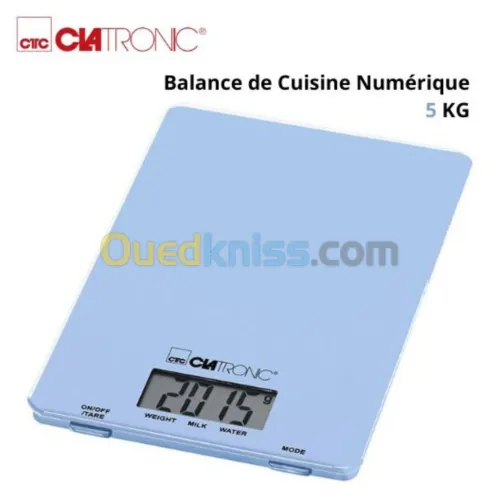 Balance De Cuisine Numérique 5 KG Clatronic en Verre ميزان مبطخ زجاجي