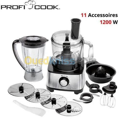 Robot Cuisine Multifonction 11 EN 1 - 1200W Proficook روبوت مطبخ متعدد الاستخدامات 