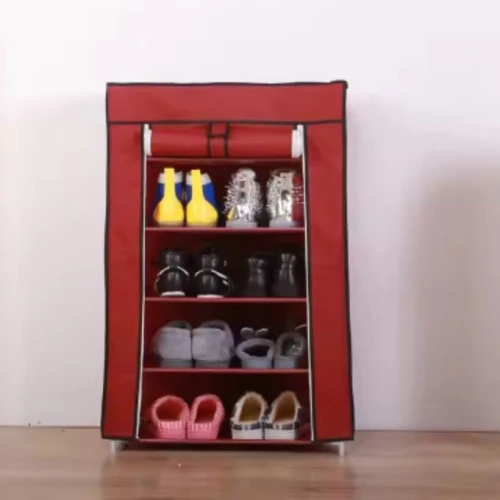 Porte Chaussures - Armoire a chaussures 5 étages pour rangement Tissu - Grenat خزانة ترتيب الاحذية