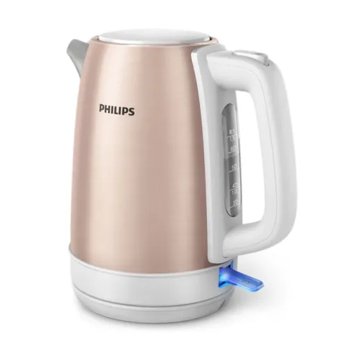 Bouilloire Électrique Philips Sans Fil 1.7L 2200W Inox avec Fenêtre Niveau d'Eau - Rose Gold