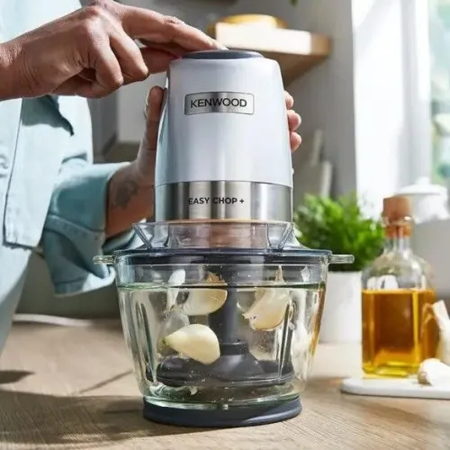 Hachoir KENWOOD 500W 2 Vitesses Avec Bol En Verre 600Ml et 4 Lames - Foction Ice Crush - EASY CHOP+