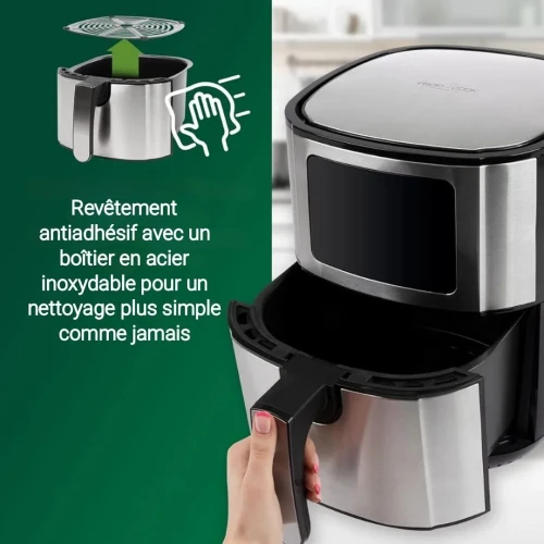 Friteuse Air fryer Proficook Inox 5.5L 1400W à air Écran Tactile - 7 Programmes - مقلاة هوائية