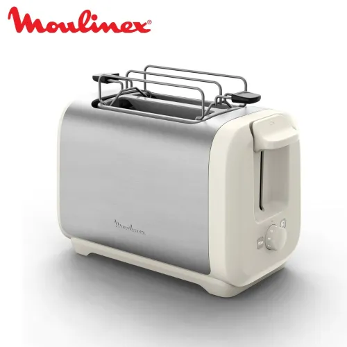 Grille Pain Moulinex Subito Plus 2 Fentes 1300W - Chauffe-Viennoiseries Inox Écoénergétique