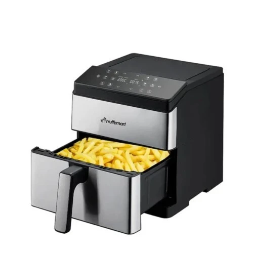 Friteuse sans huile Air Fryer Double Resistance 8L 1800W Façade En Inox Multismart - مقلاة هوائية