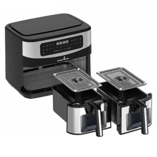 Friteuse à Air Sans Huile Kitchen Lab Multifonction - 9L 2400W à 2 Paniers Bacs قلاية هوائية