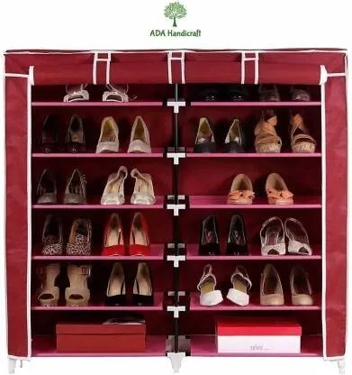 Porte Chaussures Tissu - Armoire a chaussures 12 étages pour rangement - Grenat خزانة ترتيب الاحذية