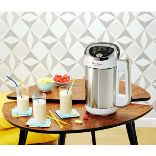 Blender Mixeur À Soupe Chauffant Moulinex Easy Soup 1000W 1.2L avec 5 Programmes INOX
