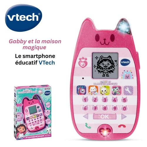 VTech Smartphone éducatif Gabby et la maison magique - Téléphone interactif - Cadeau pour enfants