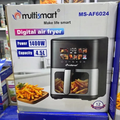 Air Fryer Friteuse Sans Huile Multismart 4.5L 1400W avec Ecran Tactile et 10 Programmes Prédéfinis - MS-AF6024