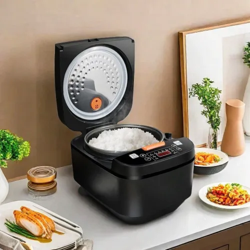 Cuiseur à Vapeur et à Riz Multifonctions 5L 900W Écran Tactile Bol Aluminium 10 Programmes