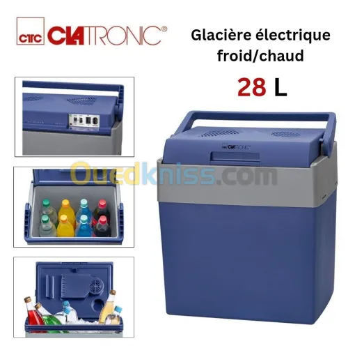 Glacière électrique Portable Chaud et Froid 28L avec Cable Voiture pour Camping et Plage - Clatronic