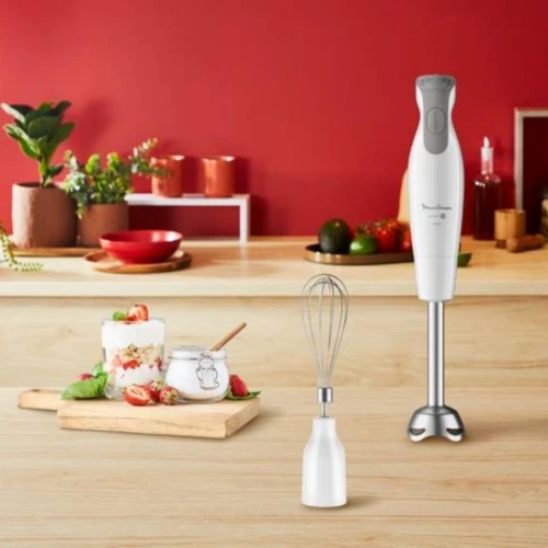 Bras Mixeur Plongeant 3en1 Moulinex DailyChef 600W - 2 Vitesses avec Hachoir, Fouet et Verre doseur