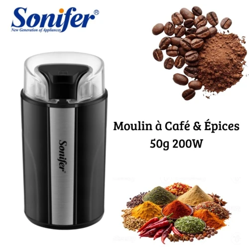 Moulin À Café Et Épices Électrique Sonifer - 200W Lames Inox 50g - مطحنة القهوة و التوابل