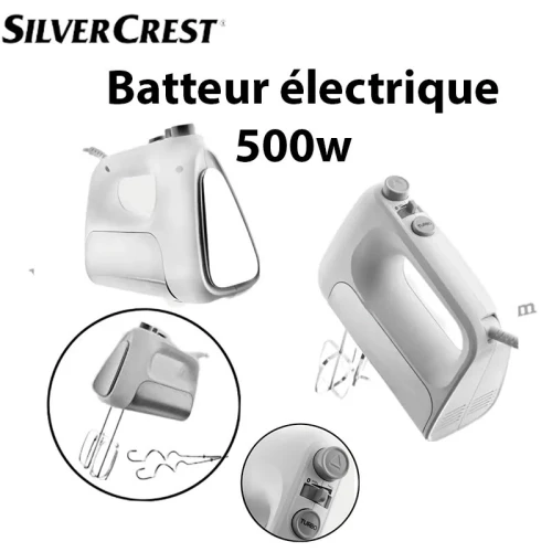 Batteur Electrique À Main SilverCrest 500W avec 6 vitesses et Turbo - خلاط يدوي