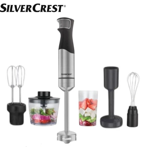 Bras Mixeur 6 EN 1 Multifonctions 1000W Inox Avec Accessoires SilverCrest - خلاط يدوي 6 في 1