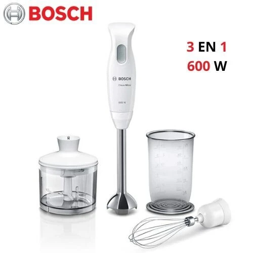 Bras Mixeur Plongeant 3 En 1 avec Hachoir et Bol de mixage - 600W CleverMixx Bosch Made in Slovenia
