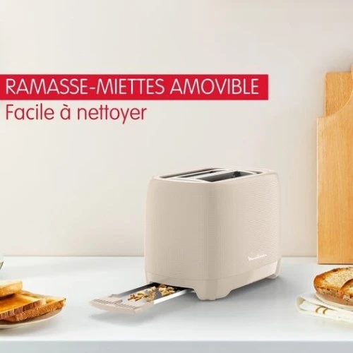 Grille Pain Moulinex Morning 2 Fentes 850W avec 7 Niveaux de Dorage -
