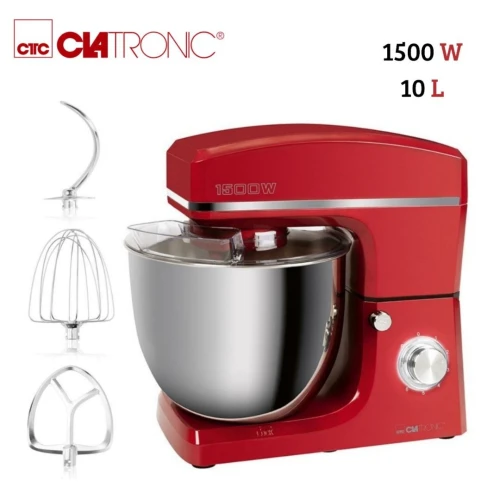 Robot Pétrin Pâtissier Clatronic 10L 1500W avec 6 Vitesses + Pulse - 3 Accessoires - عجانة