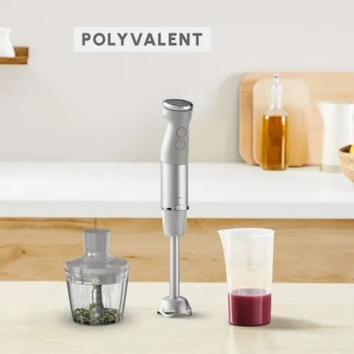 Bras Mixeur Plongeant 2en1 Moulinex QuickChef+ 1000W 20 Vitesses Inox + Hachoir et Verre Doseur