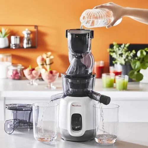 Centrifugeuse Extracteur De Jus Moulinex 200W Avec 2 Récipients 800mL et Gourde 600mL - عصارة