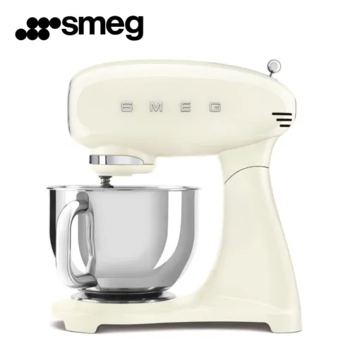 Pétrin Pâtissier SMEG 800W Bol 4.8L 10 Vitesses Multifonctions - Esthétique Années 50 Créme -