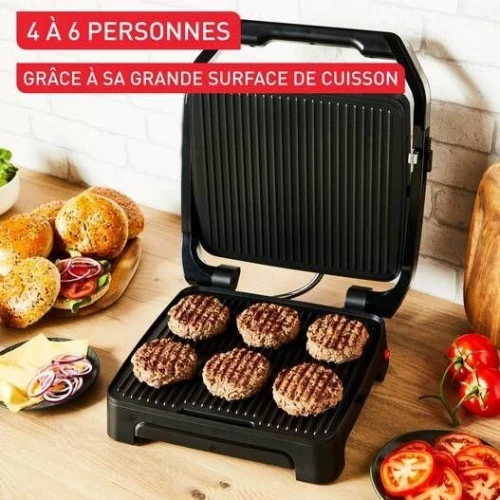 Panineuse et Grill Électrique TEFAL 2En1 2000W avec Thermostat Réglable et Plaques Antiadhésives