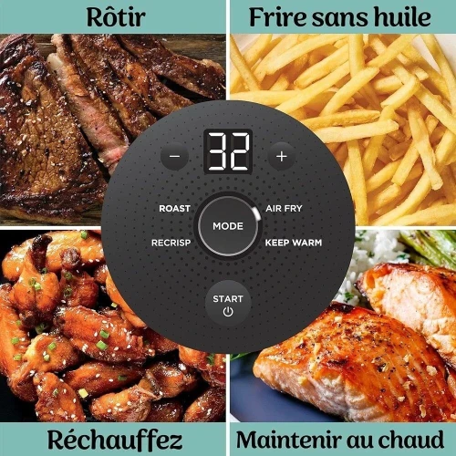 Ninja Crispi Friteuse Air Fryer Portable 4en1 sans huile 3.8L 1700W - 2 récipients avec couvercles
