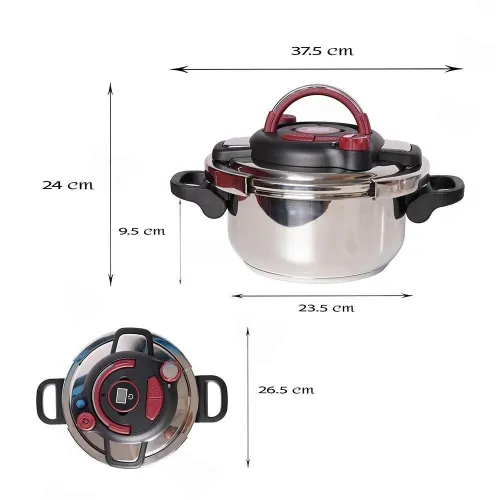 Cocotte Minute Autocuiseur UniPro Inox 6 Litres Avec Minuterie - Compatible Tous Feux avec Ouverture Facile - UP-CM6G