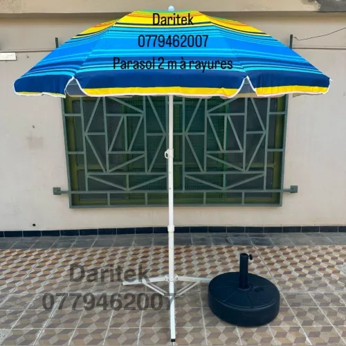 Parasol 2m à rayures de Plage Solide - مظلة بحر باراسول